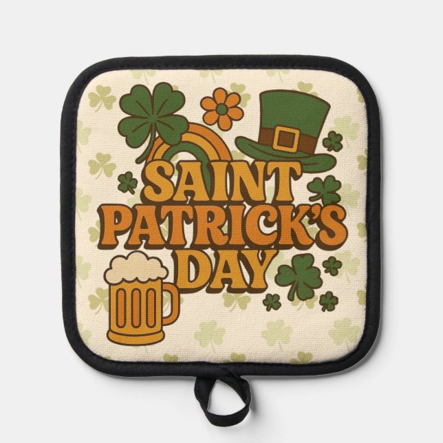 Vintage 1970s Saint Patrick's day  Pot Holder (Front)