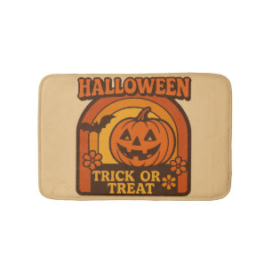 Vintage 1970s Trick or Treat Halloween Bath Mat