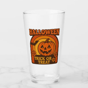 Vintage 1970s Trick or Treat Halloween Glass