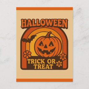 Vintage 1970s Trick or Treat Halloween Postcard