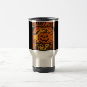 Vintage 1970s Trick or Treat Halloween Travel Mug