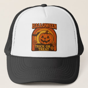 Vintage 1970s Trick or Treat Halloween Trucker Hat