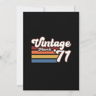 Vintage 1971 50th Birthday March Invitation