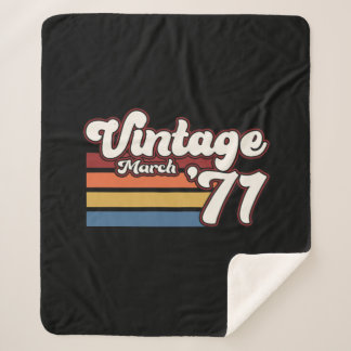 Vintage 1971 50th Birthday March Sherpa Blanket