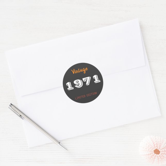 Vintage 1971 55th Birthday Sticker Limited Edition (Envelope)