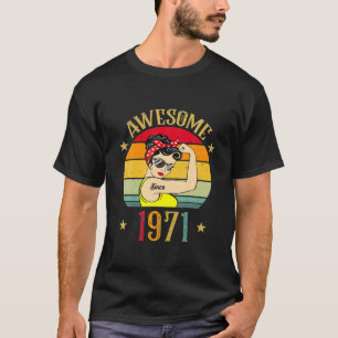 Vintage 1971 Birthday Gifts For Women 50 Year Old T-Shirt