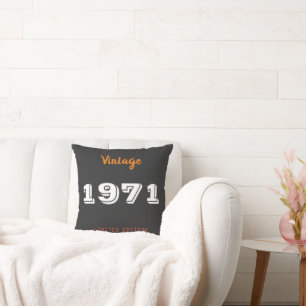 Vintage 1971 Limited Edition 55th Birthday Gift Throw Pillow