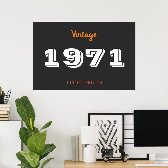 Vintage 1971 Limited Edition 55th Birthday Poster  (Home Office)