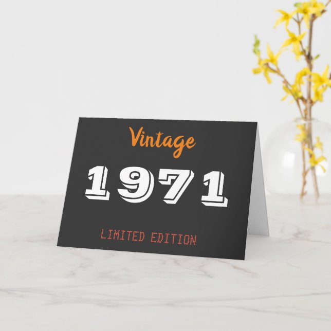 Vintage 1971 Limited Edition Birthday Card – Retro (Yellow Flower)