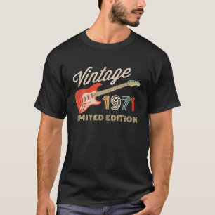 Vintage 1971 Limited Edition Guitar Year Of Birth T-Shirt