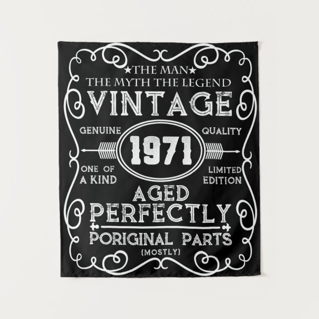 Vintage 1971 Man Myth Legend 50th Birthday Tapestry (Front)