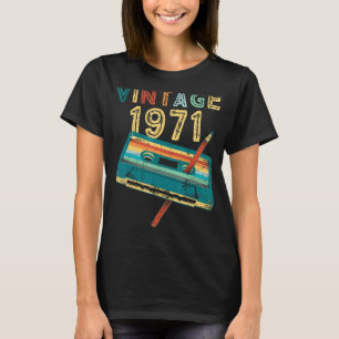 Vintage 1971 Music Cassette 52th Birthday  52 Year T-Shirt