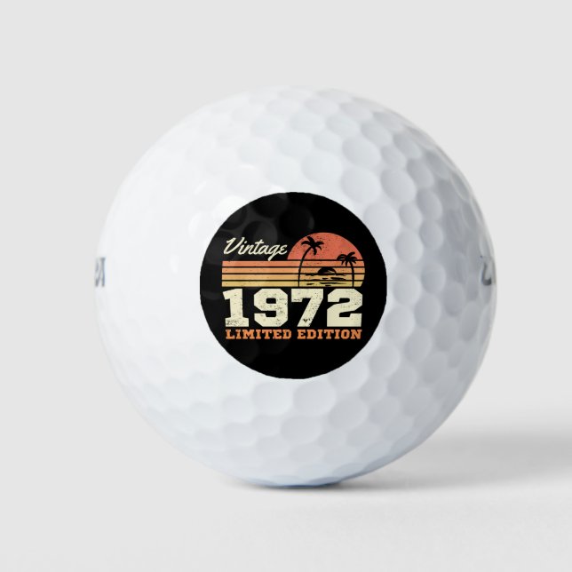 Vintage 1972 52nd Birthday Golf Balls (Front)
