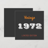 Vintage 1972 limited edition Birthday Gift