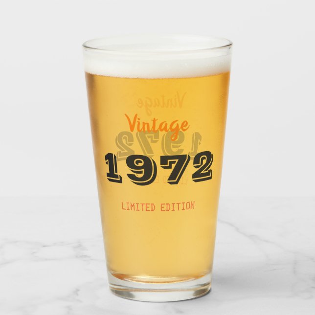 Vintage 1972 Limited Edition Glass – 54th Birthday (Front Filled)