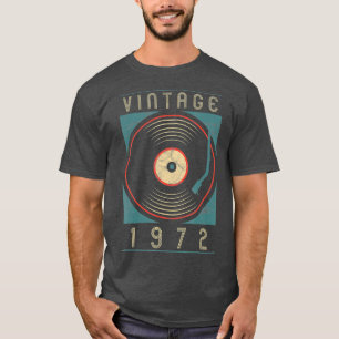 Vintage 1972 Vinyl Retro Turntable Birthday DJ T-Shirt