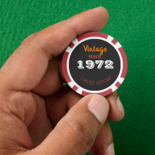 Vintage 1972 year limited edition Birthday Poker Chips
