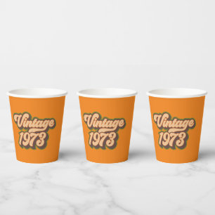 Vintage 1973 50th Birthday Party Paper Cups