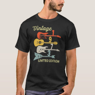 Vintage 1973 Birthday gifts Guitar lovers 49th T-Shirt