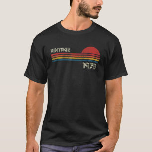 Vintage 1973 Chest Stripe Birthday T-Shirt