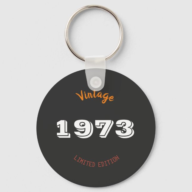 Vintage 1973 Limited Edition 53rd Birthday Retro Keychain (Front)