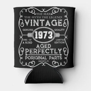 Vintage 1973 Man Myth Legend 48th Birthday Can Cooler