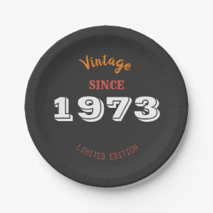Vintage 1973 year limited edition 50th Birthday Paper Plate