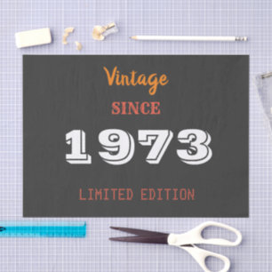 Vintage 1973 year limited edition 50th Birthday  Tissue Paper