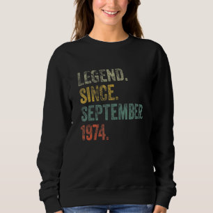 Vintage 1974 48th Birthday Legend Since September Sweatshirt