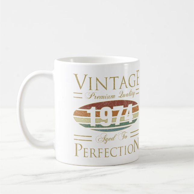 Vintage 1974 50th Birthday Coffee Mug (Left)
