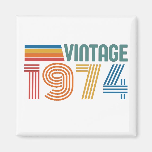 Vintage 1974 50th Birthday Magnet (Front)