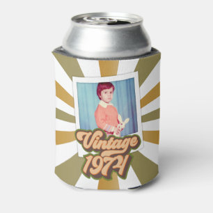 Vintage 1974 50th Birthday Photo  Can Cooler