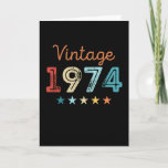 Vintage 1974 50th Birthday Retro Gift 50 year old Card<br><div class="desc">This Vintage 1974 retro 50th Birthday design makes a great gift for men & women turning 50 years old. Birthday gifts for him and her. For an awesome grandad,  grandpa or grandma,  mom or dad legend.</div>