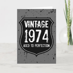 Vintage 1974 âge à la perfection carte de voeux ho