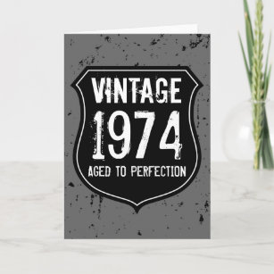 Vintage 1974 aged to perfection greeting card men