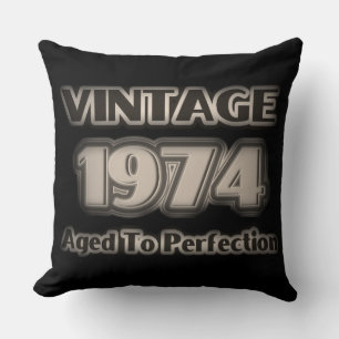 Vintage 1974 - Aged To Perfection Throw Pillow