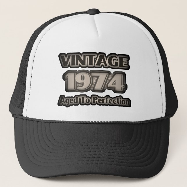 Vintage 1974 - Aged To Perfection Trucker Hat (Front)