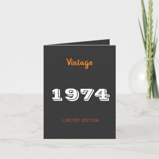 Vintage 1974 Limited Edition 52nd Birthday Party  Invitation (Front)