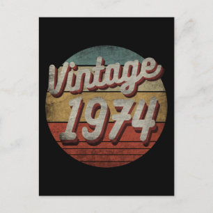 VINTAGE 1974 MEN WOMEN BIRTHDAY GIFT POSTCARD