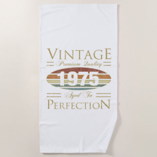 Vintage 1975 50th Birthday Beach Towel