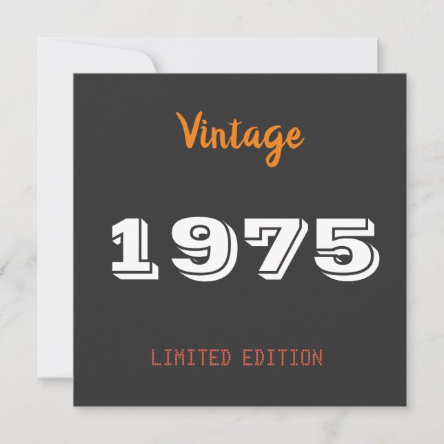 Vintage 1975 50th Birthday Invitation – Retro 1970 (Front)