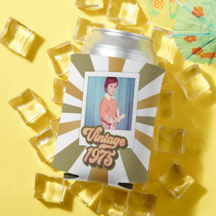 Vintage 1975 50th Birthday Photo  Can Cooler