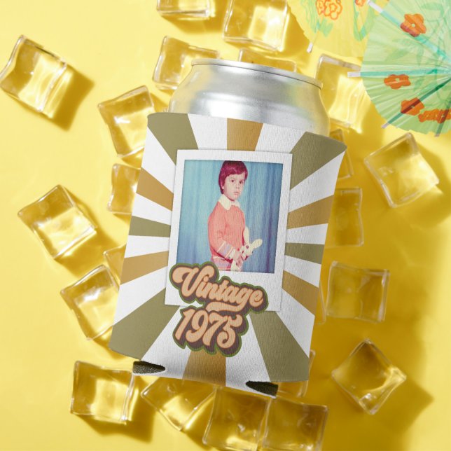 Vintage 1975 50th Birthday Photo  Can Cooler (In Situ Summer)