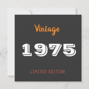 Vintage 1975 50th Limited Edition Flat Card