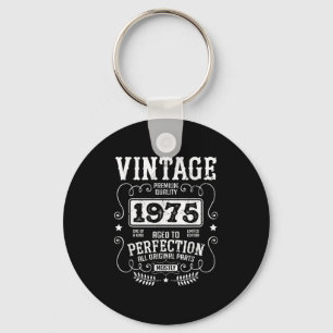 Vintage 1975 Birth Year Birthday Funny Quotes Retr Keychain