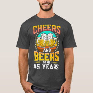 Vintage 1975 Cheers And Beers To My 45 Years T-Shirt