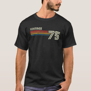 Vintage 1975 Chest Stripe 50 Years Old Birthday T-Shirt