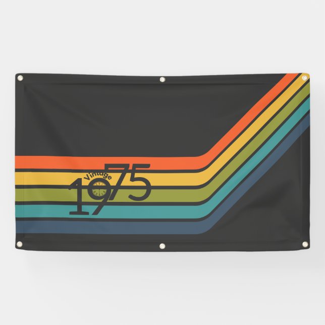 Vintage 1975 Design Party Banner (Horizontal)