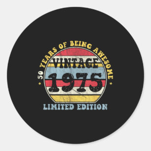 Vintage 1975 Limited Edition 50-year-old 50th Birt Classic Round Sticker