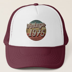 VINTAGE 1975 MEN WOMEN BIRTHDAY GIFT TRUCKER HAT